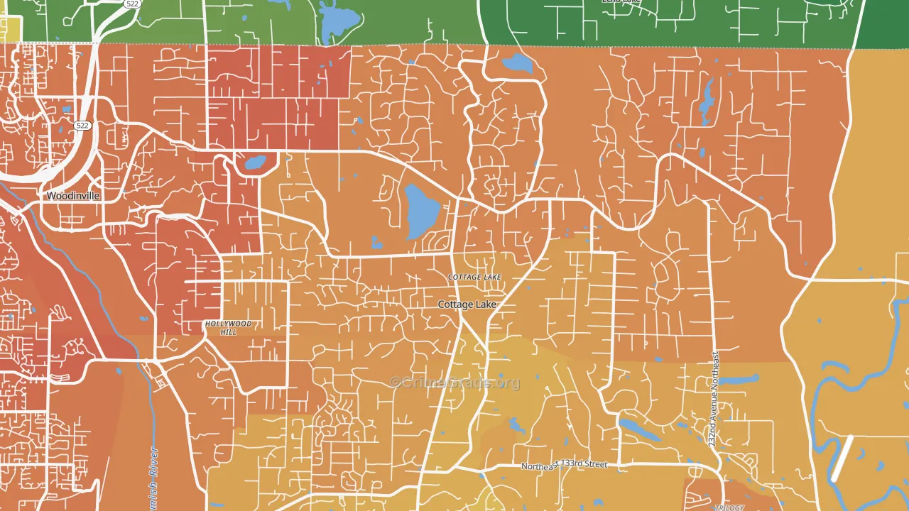 Cottage Lake, WA Map of Murder Rates
