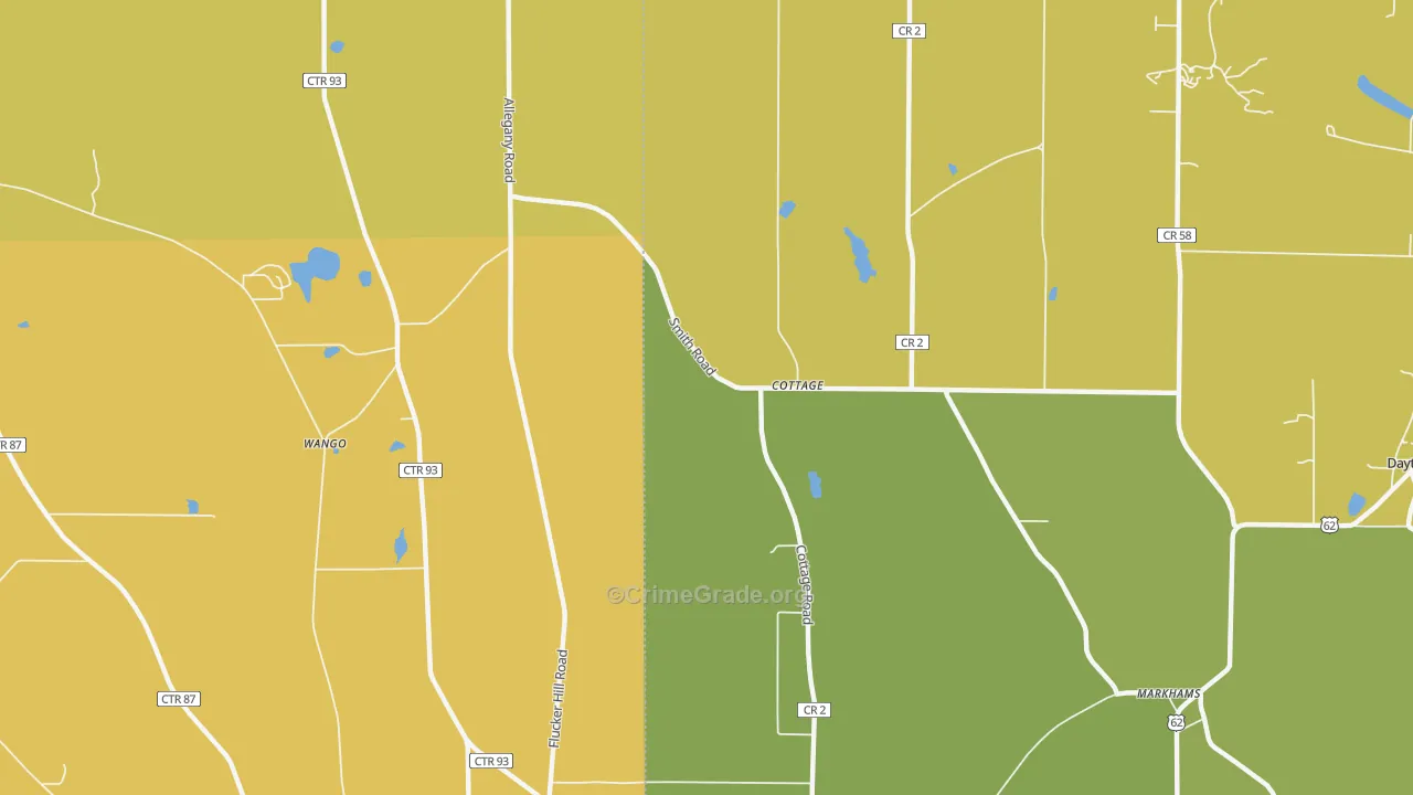 Cottage, NY Map of Murder Rates