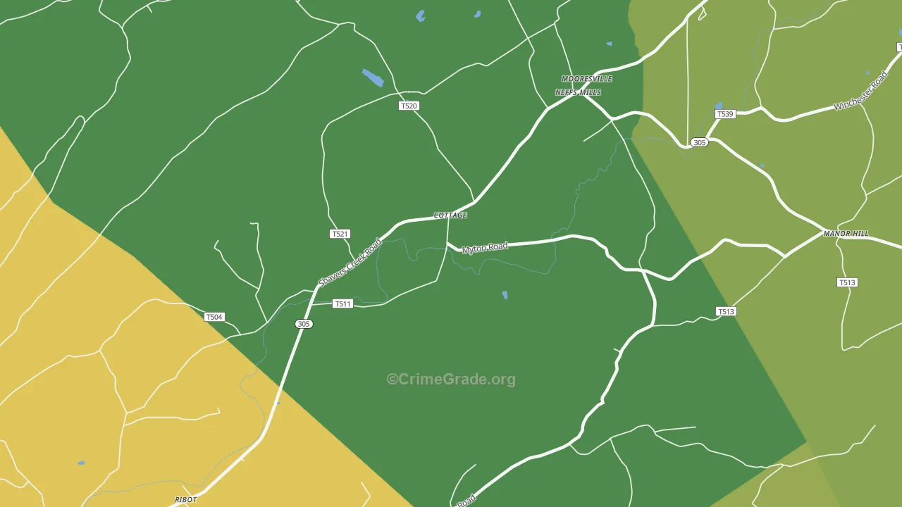 Cottage, PA Map of Murder Rates
