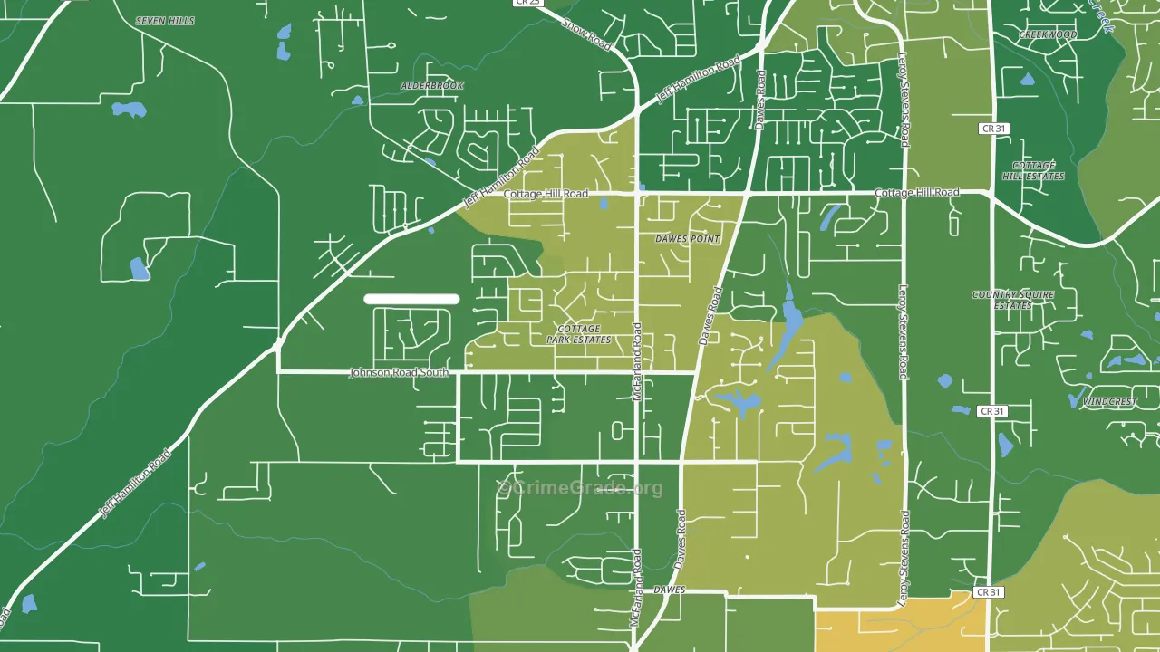 Cottage Park, Mobile, AL Map of Murder Rates