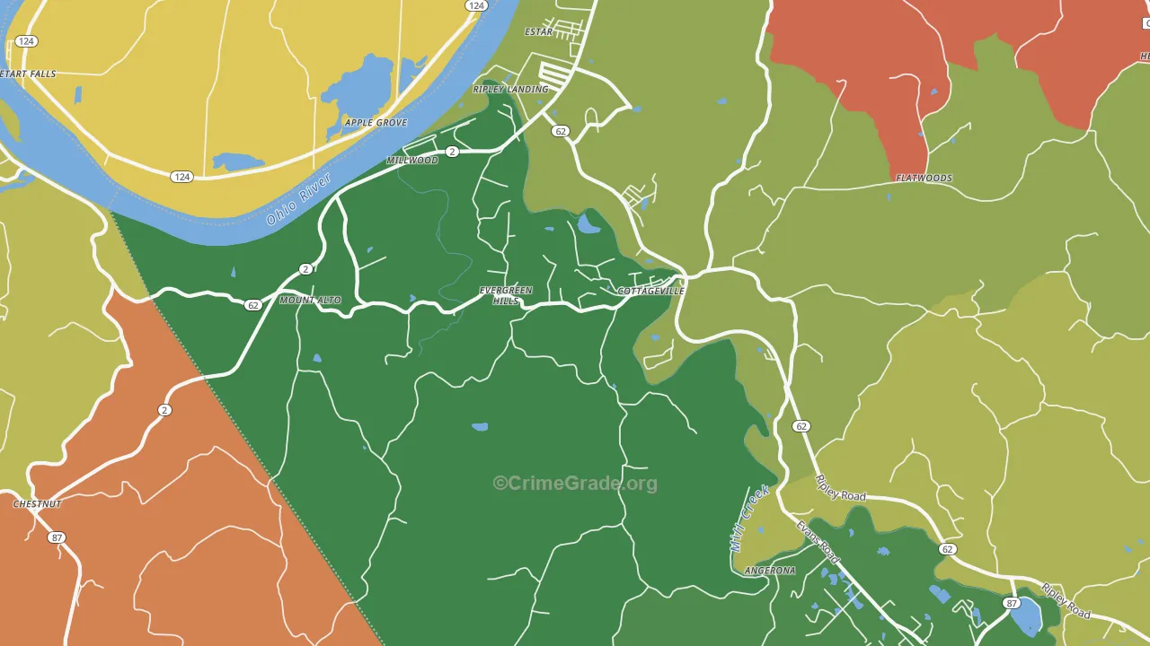 Cottageville, WV Map of Murder Rates