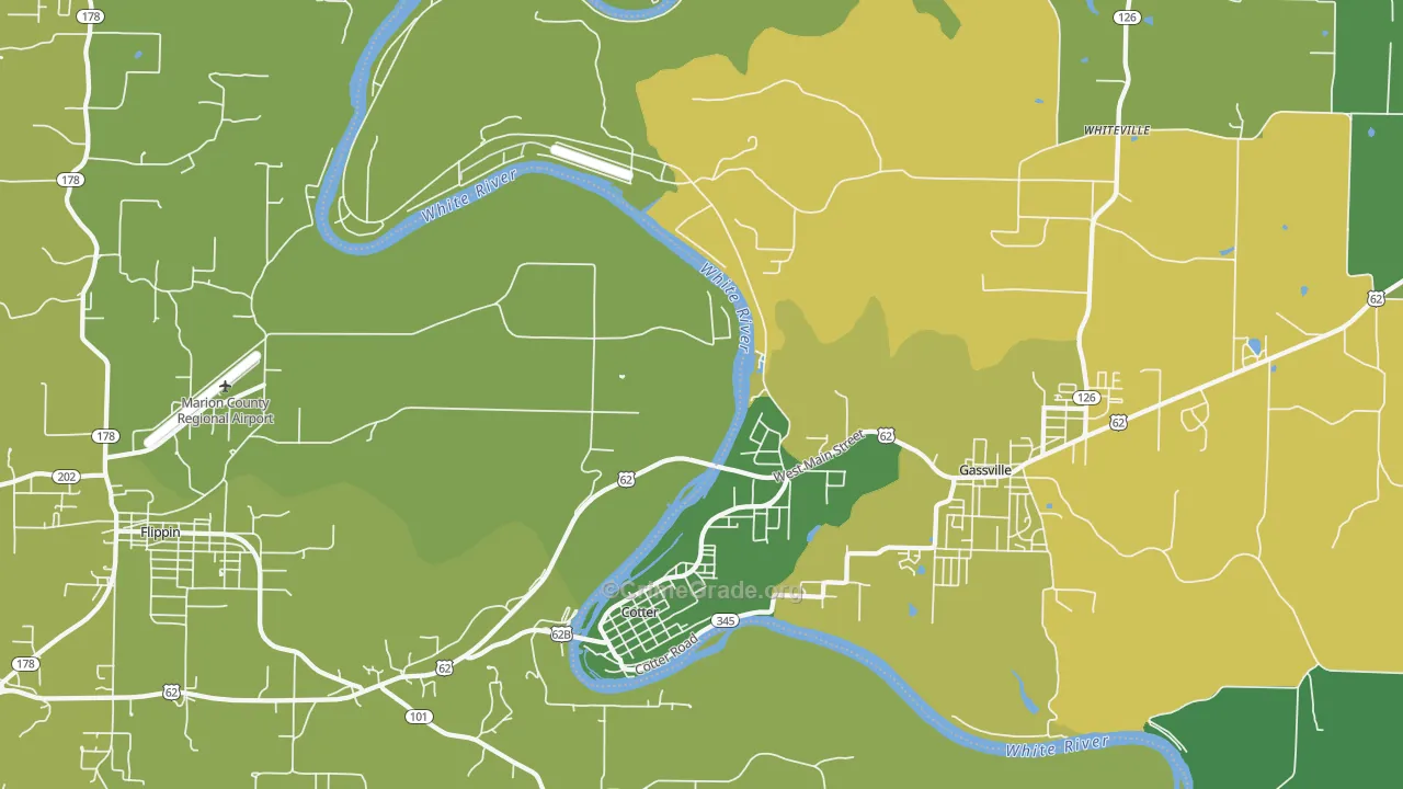Cotter, AR Map of Murder Rates