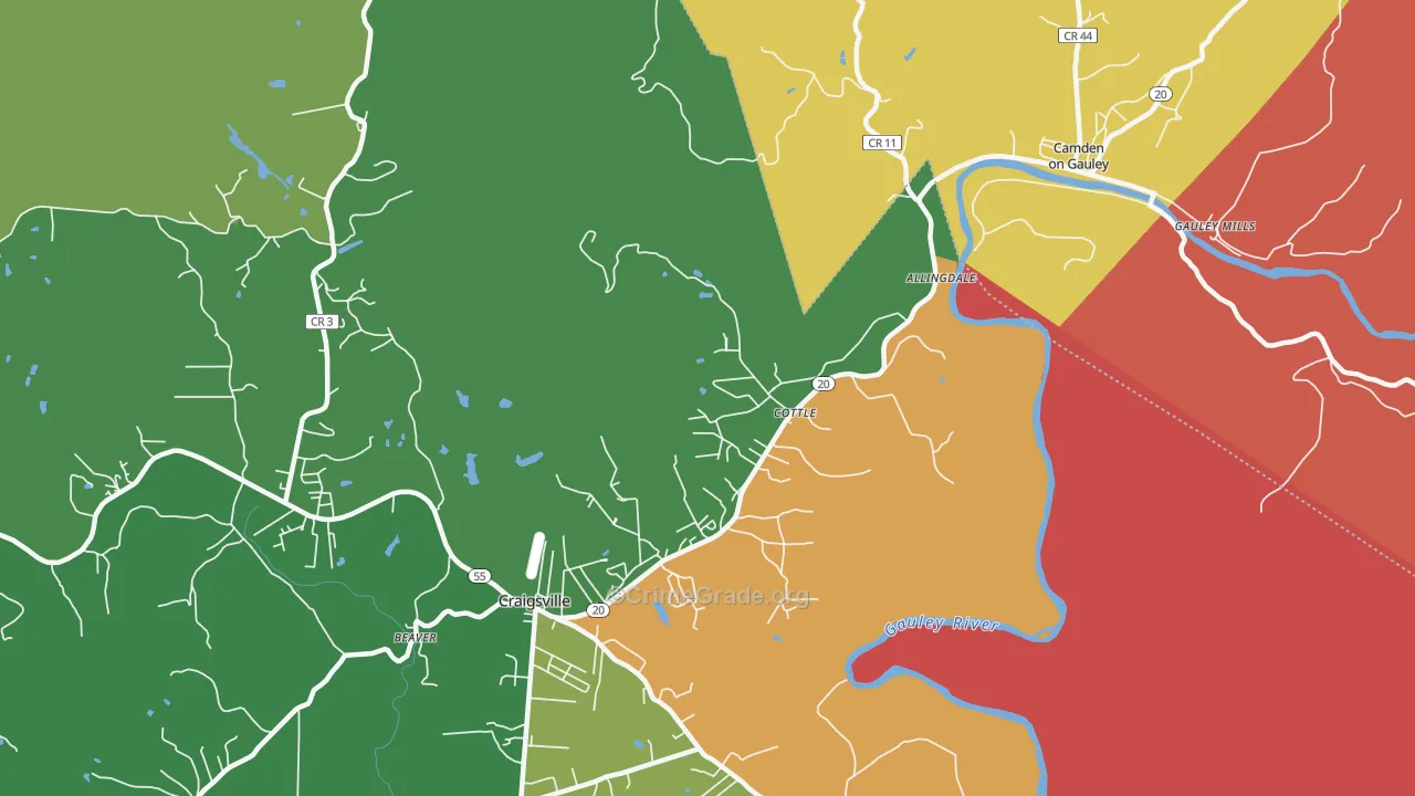 Cottle, WV Map of Murder Rates