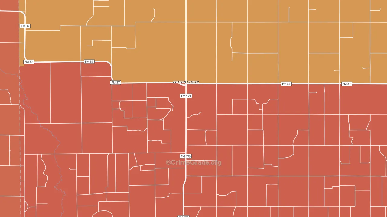 Cotton Center, TX Map of Murder Rates