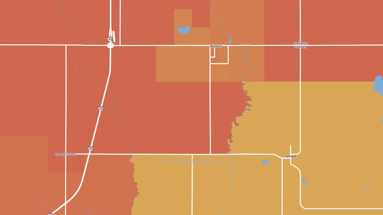 Cotton County, OK Map of Murder Rates