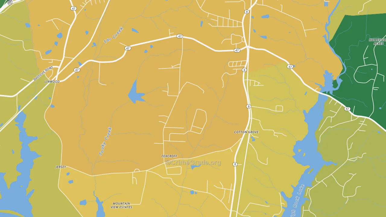 Cotton Grove, NC Map of Murder Rates