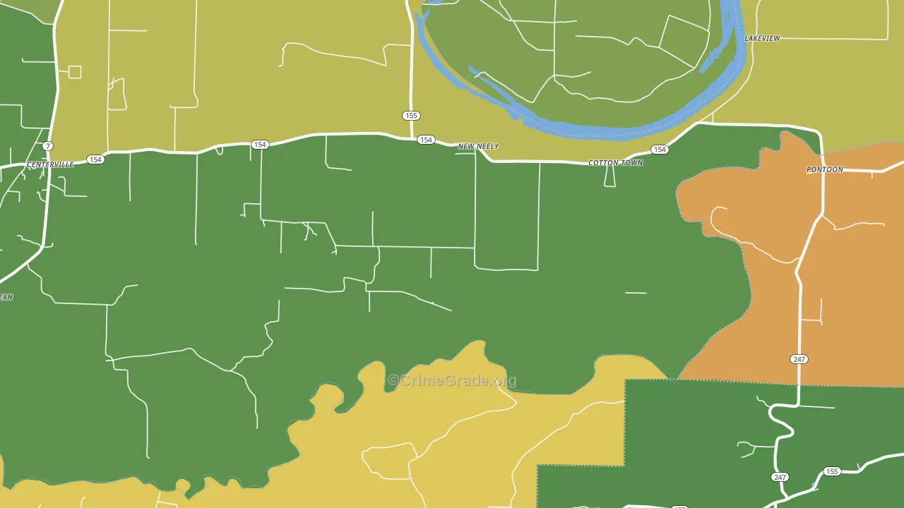 Cotton Town, AR Map of Murder Rates