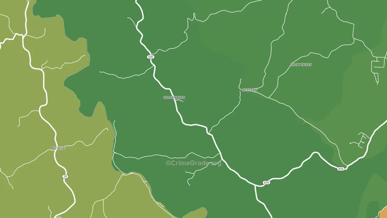 Cottonburg, KY Map of Murder Rates