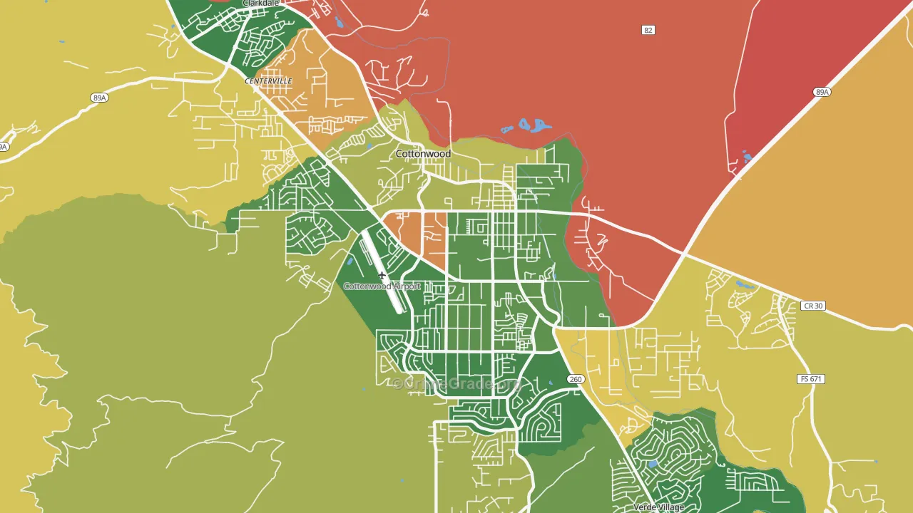 Cottonwood, AZ Map of Murder Rates