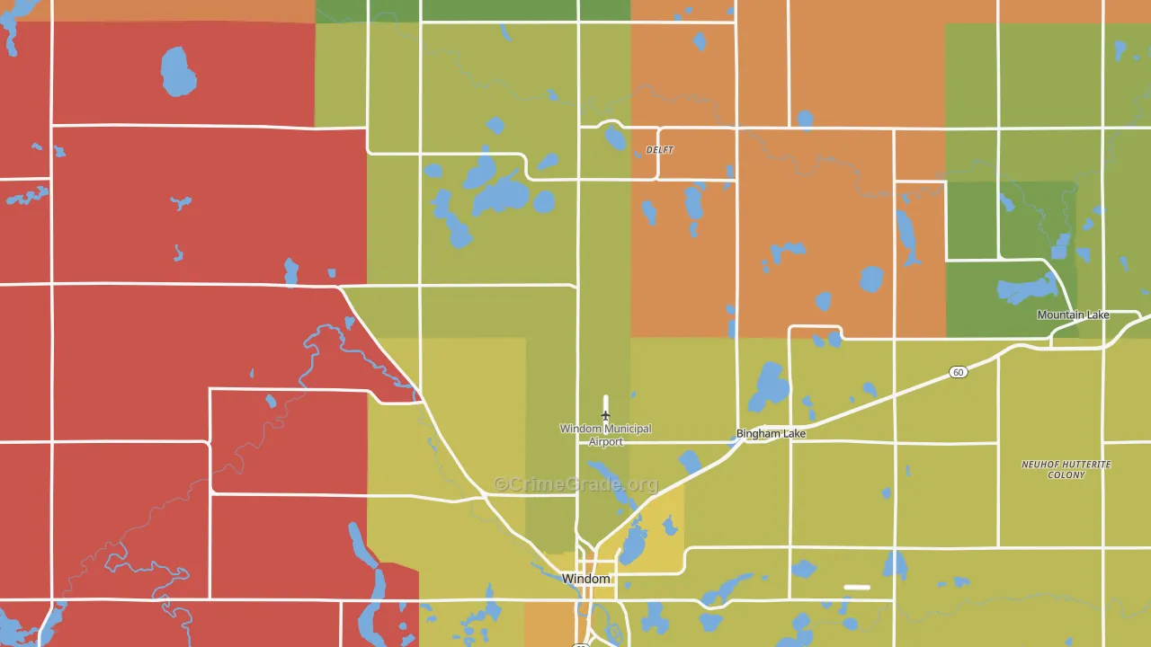 Cottonwood County, MN Map of Murder Rates
