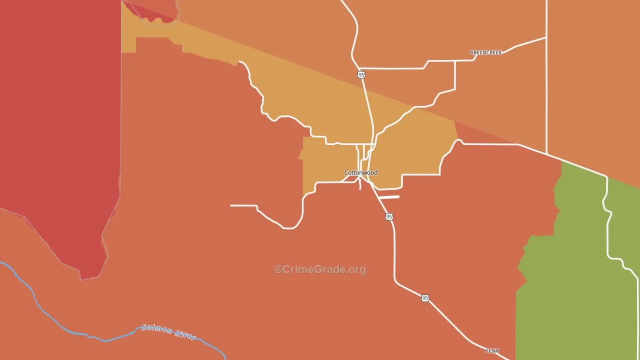 Cottonwood, ID Map of Murder Rates