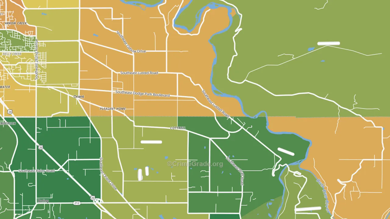 Cottrell, OR Map of Murder Rates