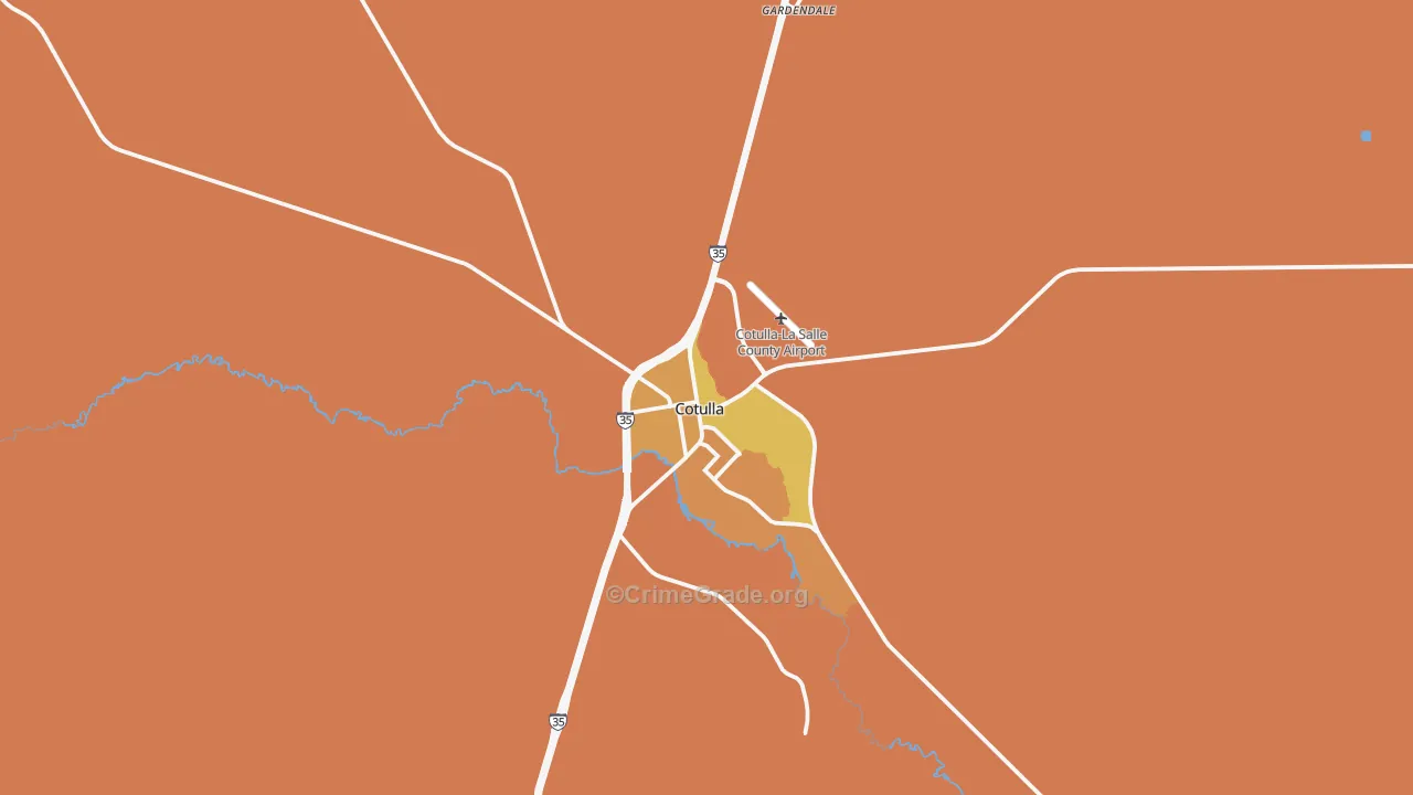 Cotulla, TX Map of Murder Rates
