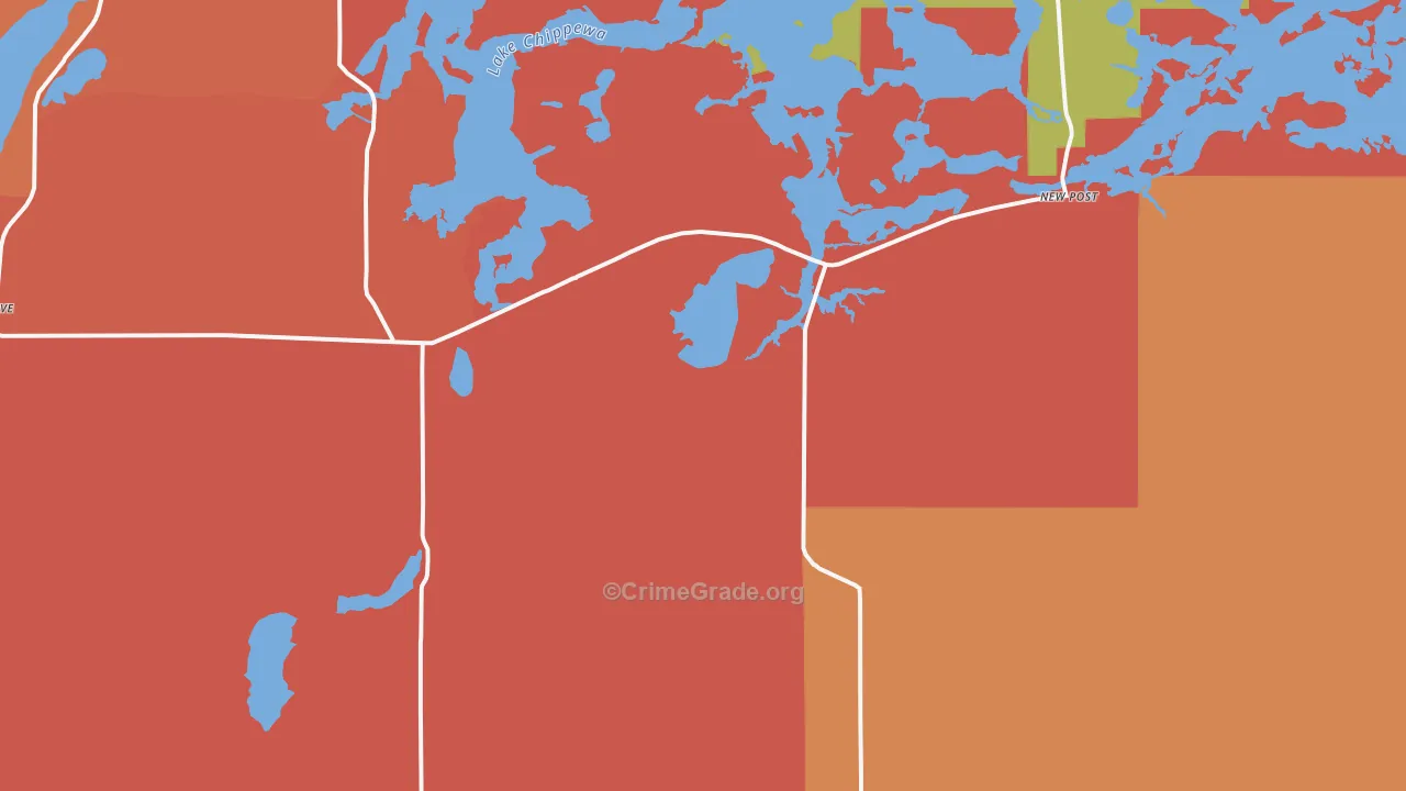 Couderay, WI Map of Murder Rates