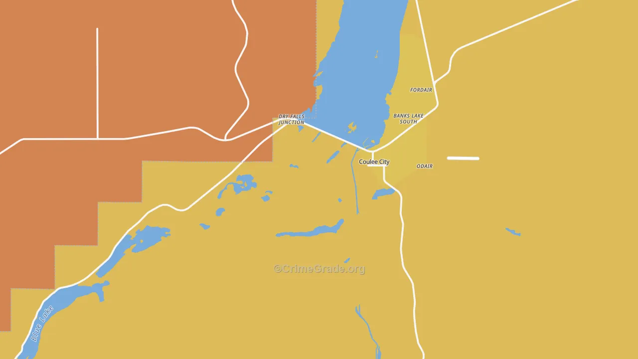 Coulee City, WA Map of Murder Rates