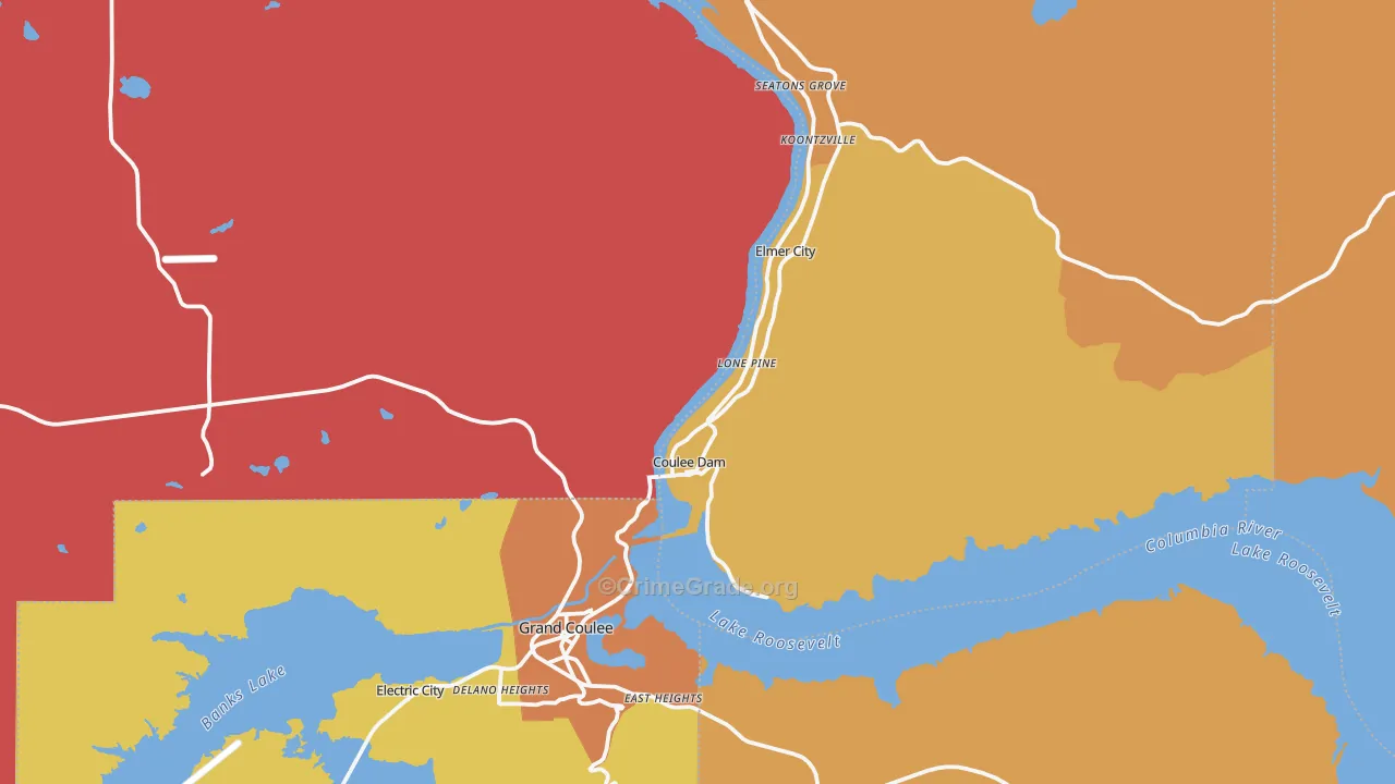 Coulee Dam, WA Map of Murder Rates
