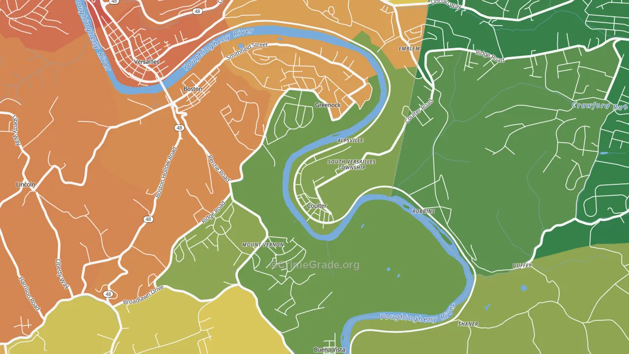 Coulters, PA Map of Murder Rates