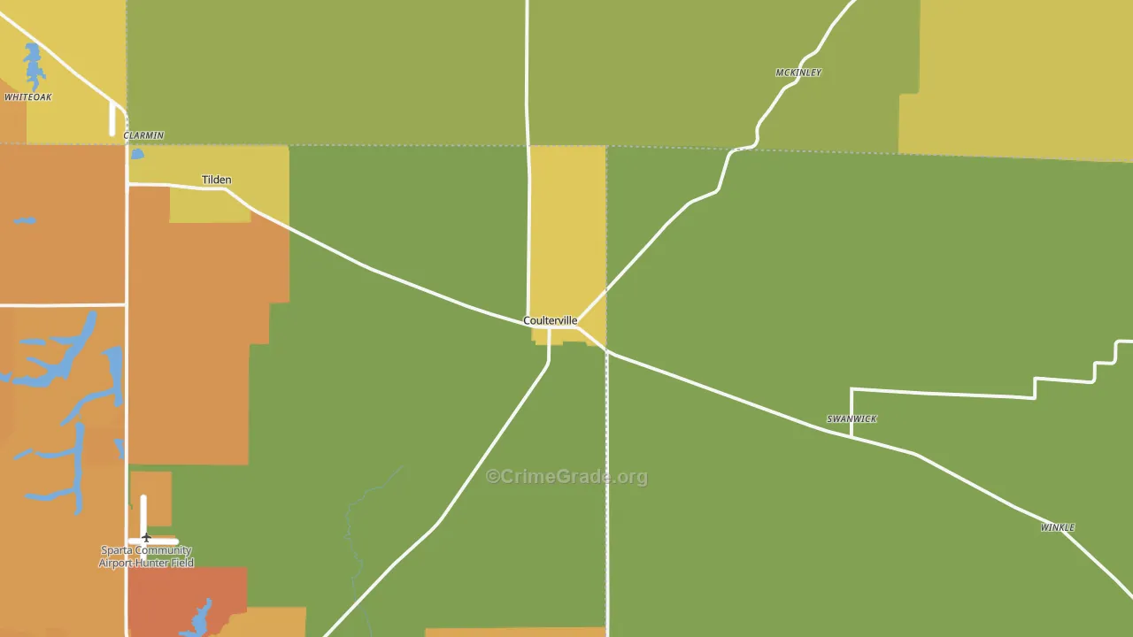 Coulterville, IL Map of Murder Rates
