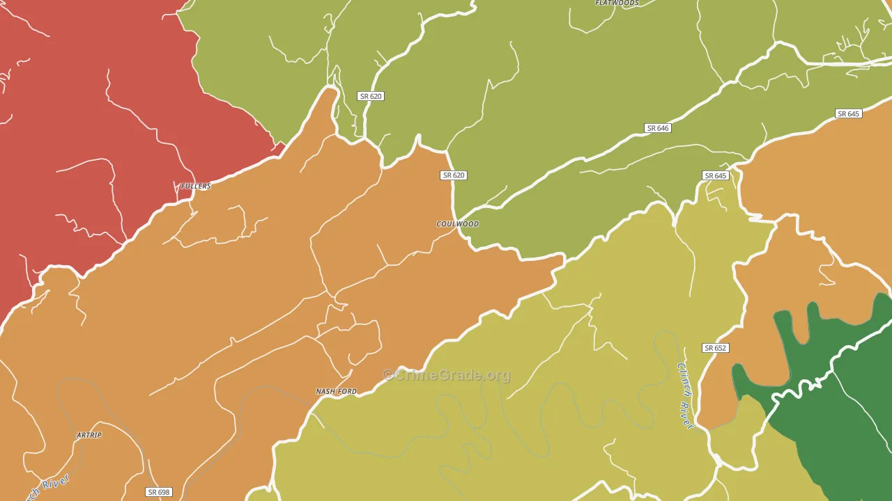 Coulwood, VA Map of Murder Rates