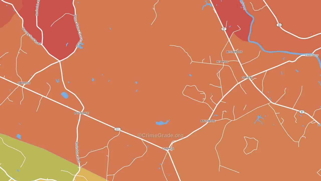 Council, NC Map of Murder Rates