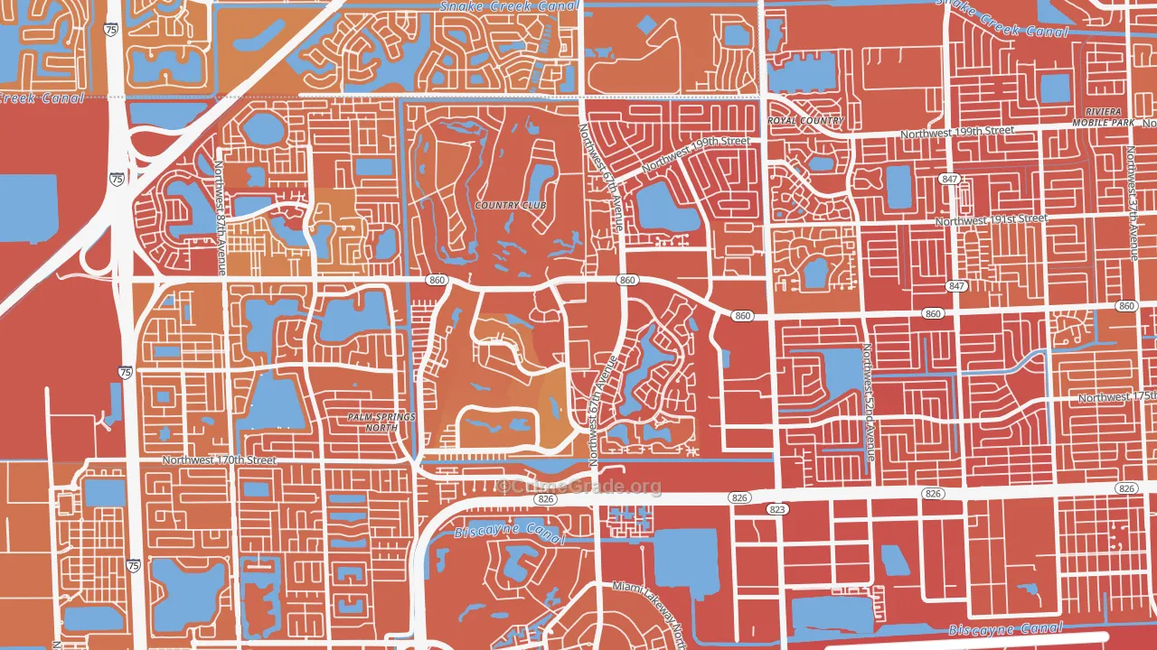 Country Club, FL Map of Murder Rates