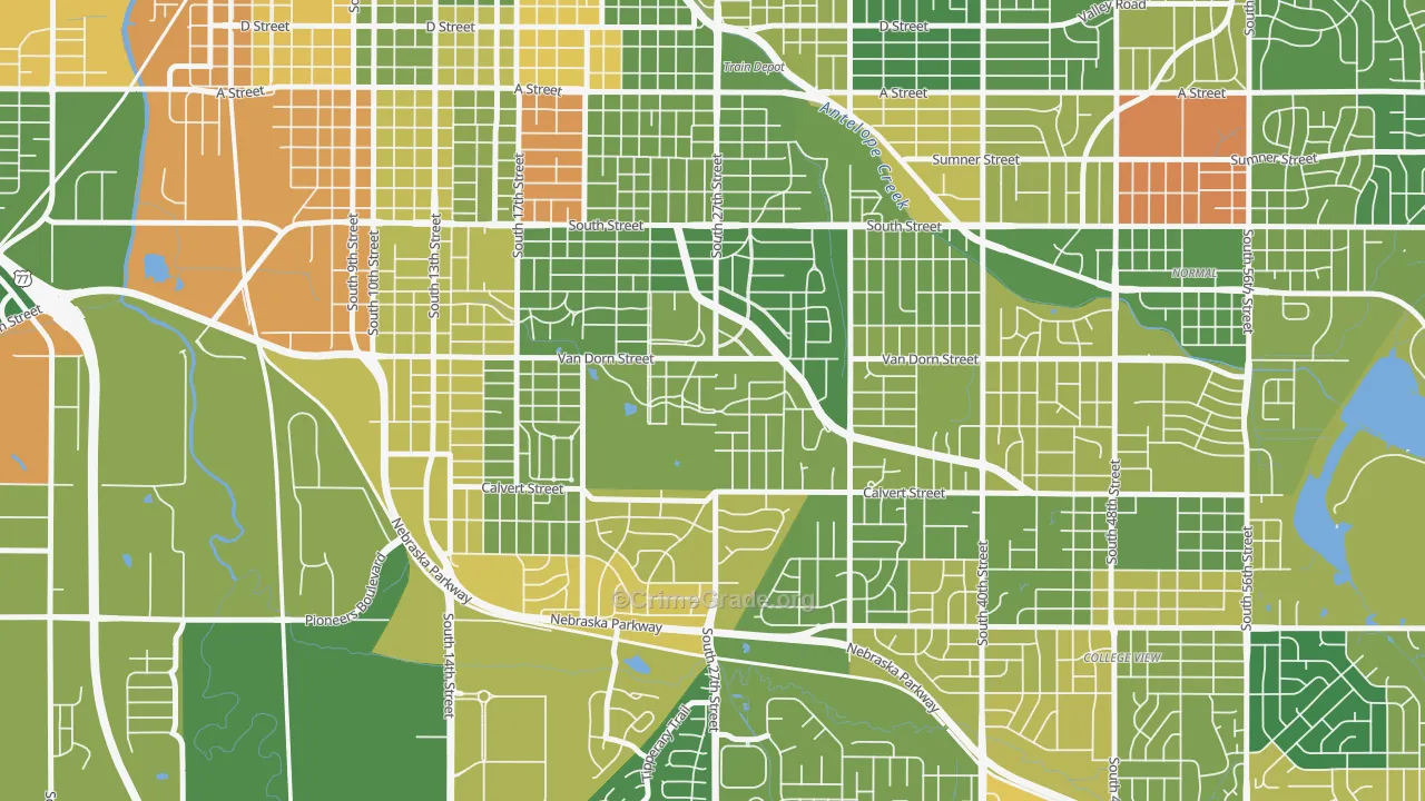 Country Club, Lincoln, NE Map of Murder Rates