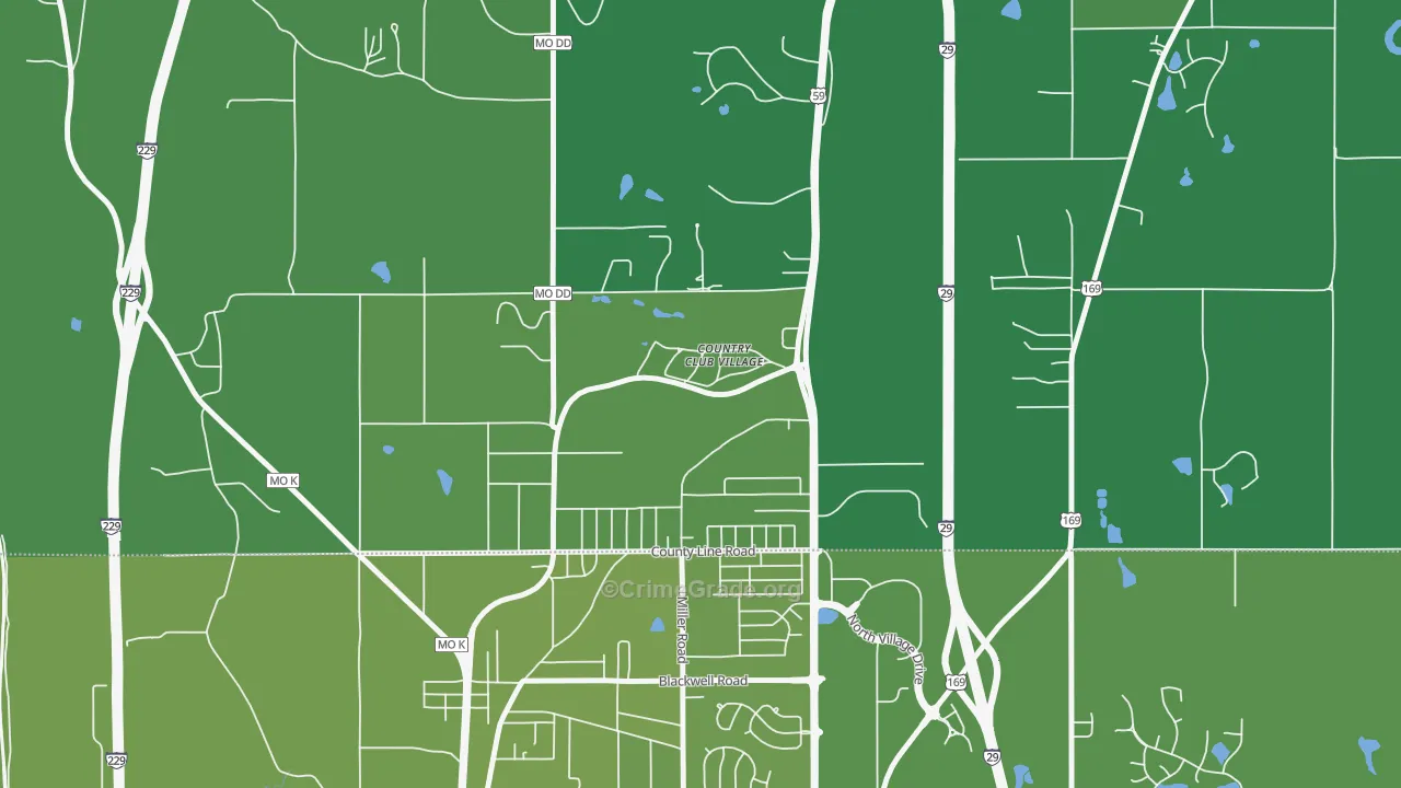 Country Club, MO Map of Murder Rates
