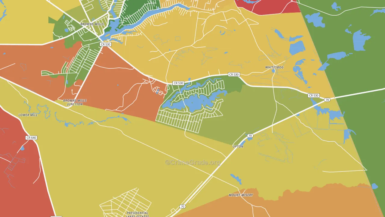 Country Lake Estates, NJ Map of Murder Rates