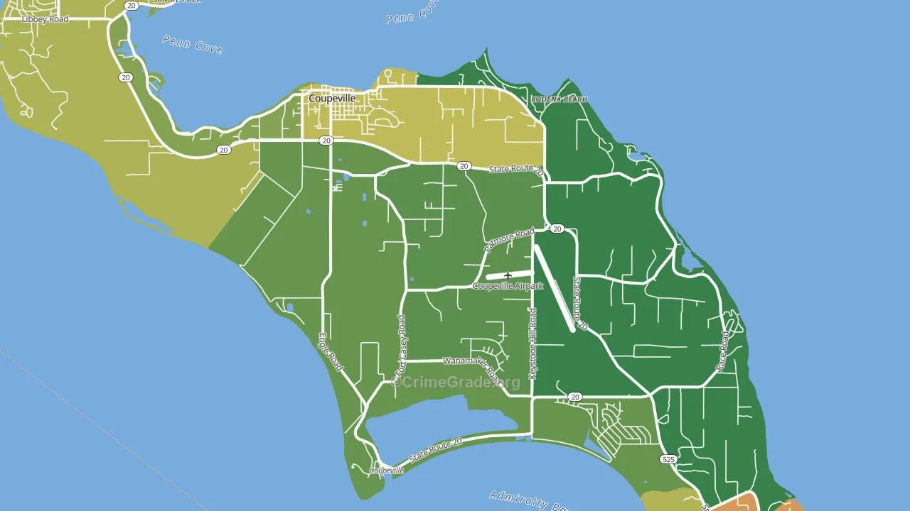 Coupeville, WA Map of Murder Rates
