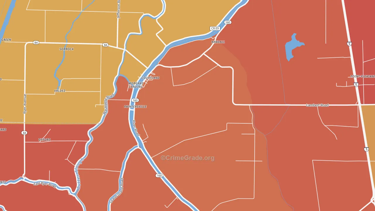 Courtland, CA Map of Murder Rates