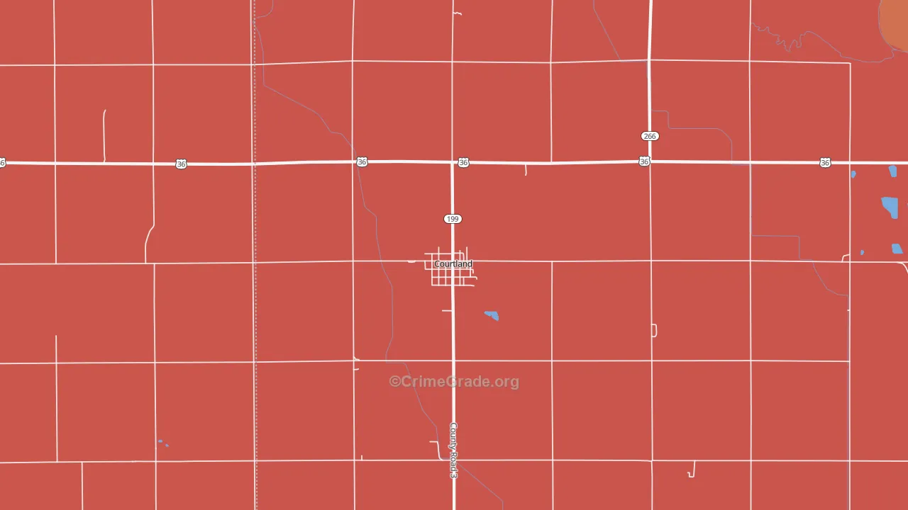 Courtland, KS Map of Murder Rates
