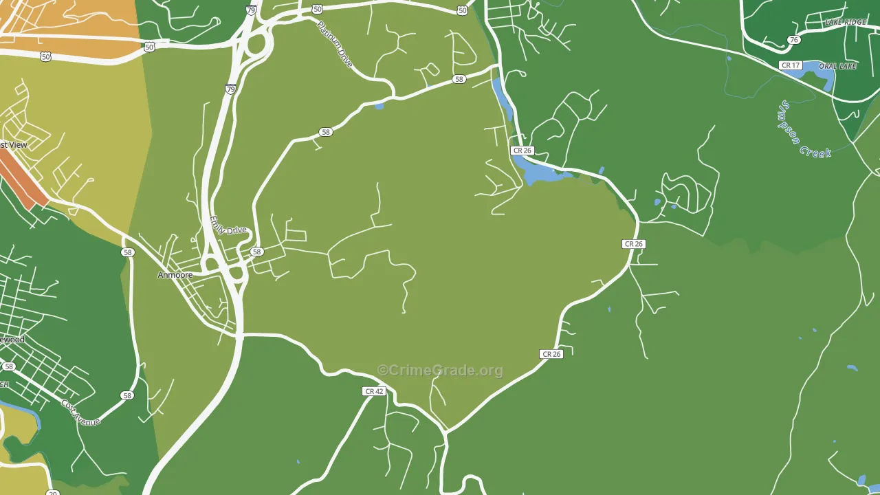 Courtright, WV Map of Murder Rates
