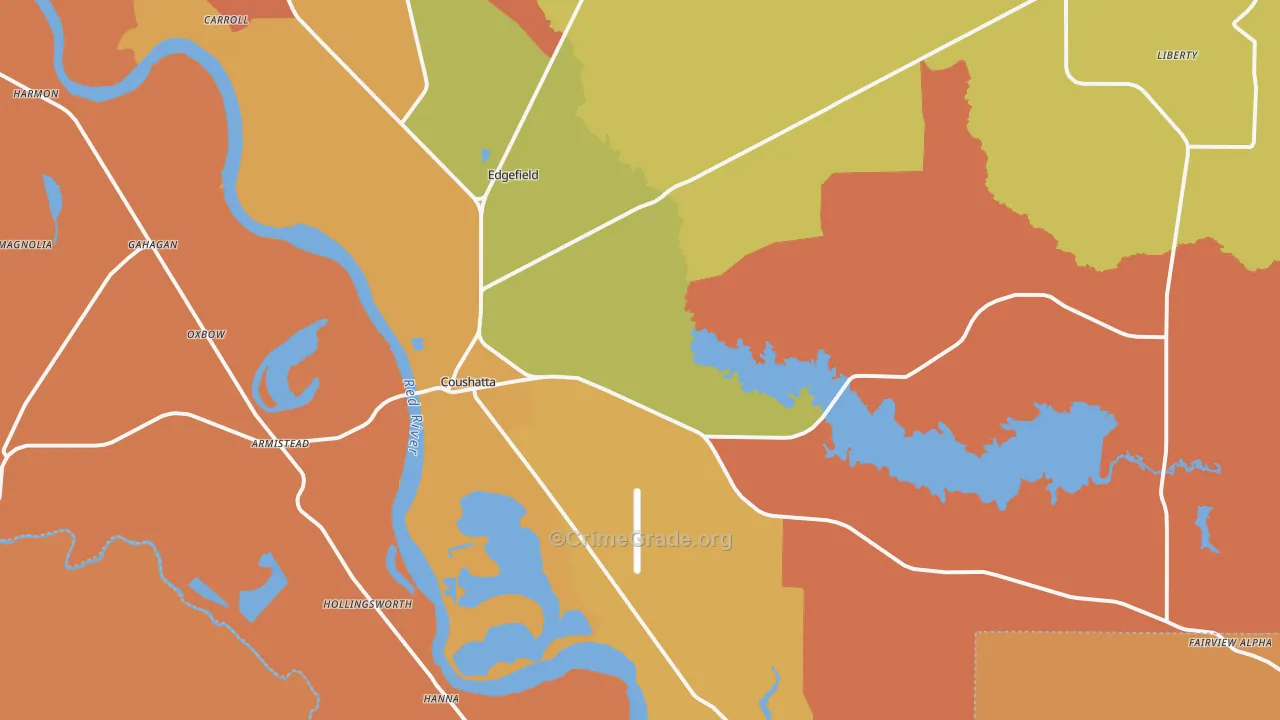Coushatta, LA Map of Murder Rates