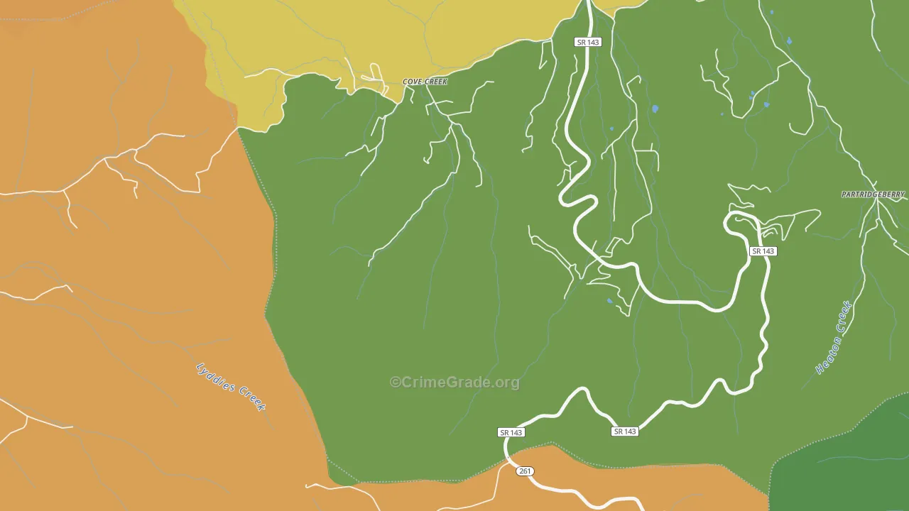 Cove Creek, TN Map of Murder Rates