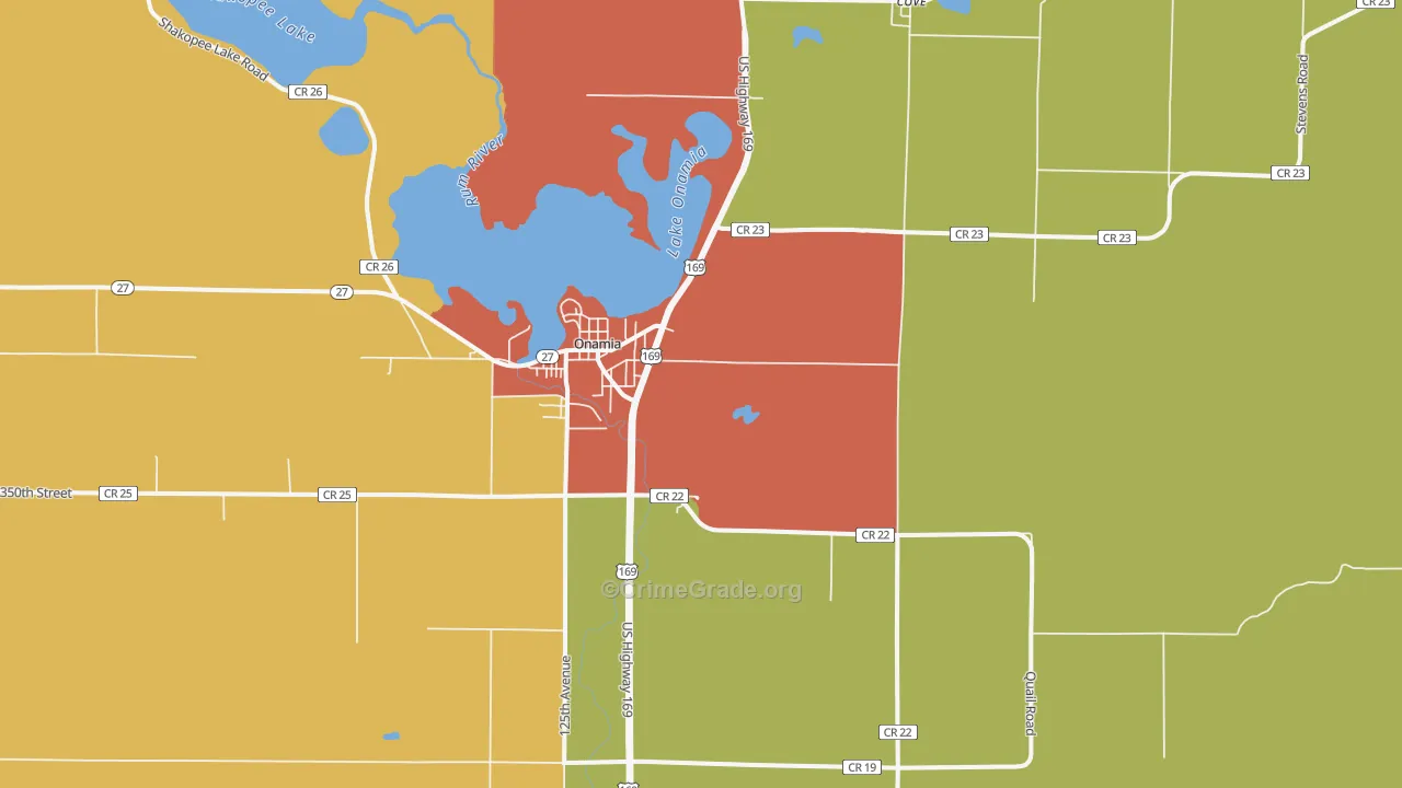 Cove, MN Map of Murder Rates