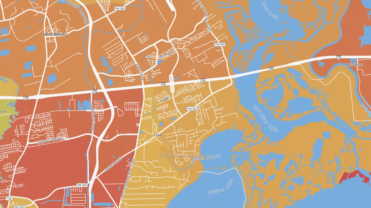 Cove, TX Map of Murder Rates
