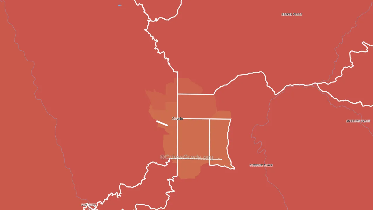Covelo, CA Map of Murder Rates