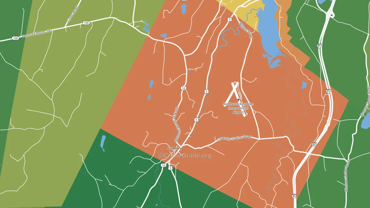 Coventry, VT Map of Murder Rates