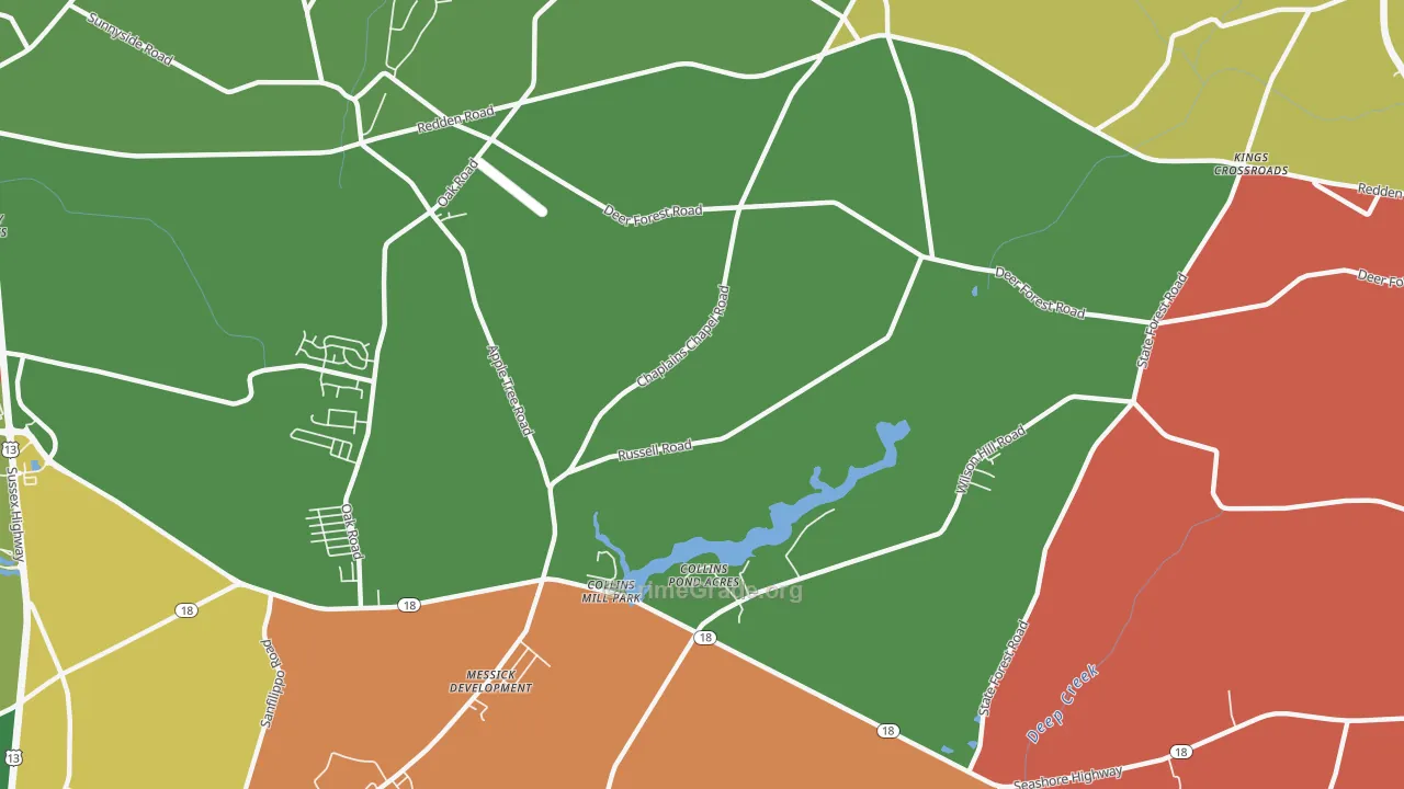 Coverdale Crossroads, DE Map of Murder Rates