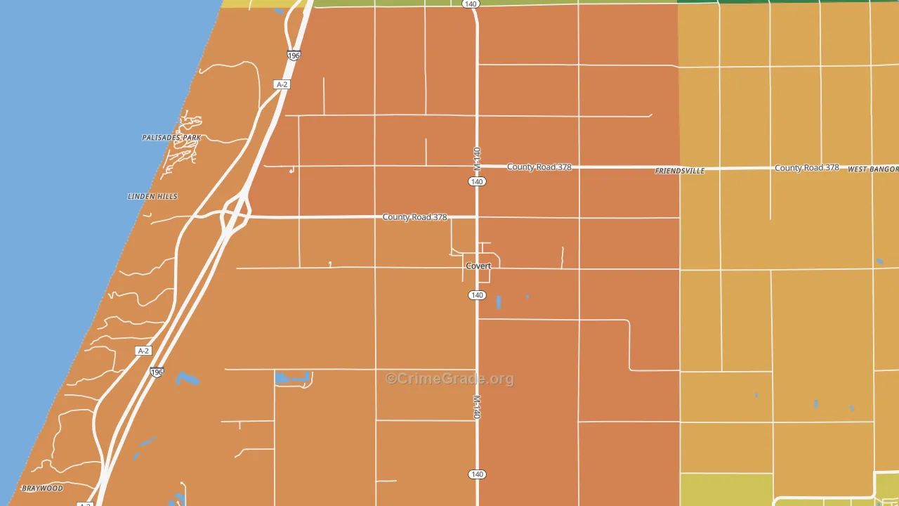 Covert, MI Map of Murder Rates