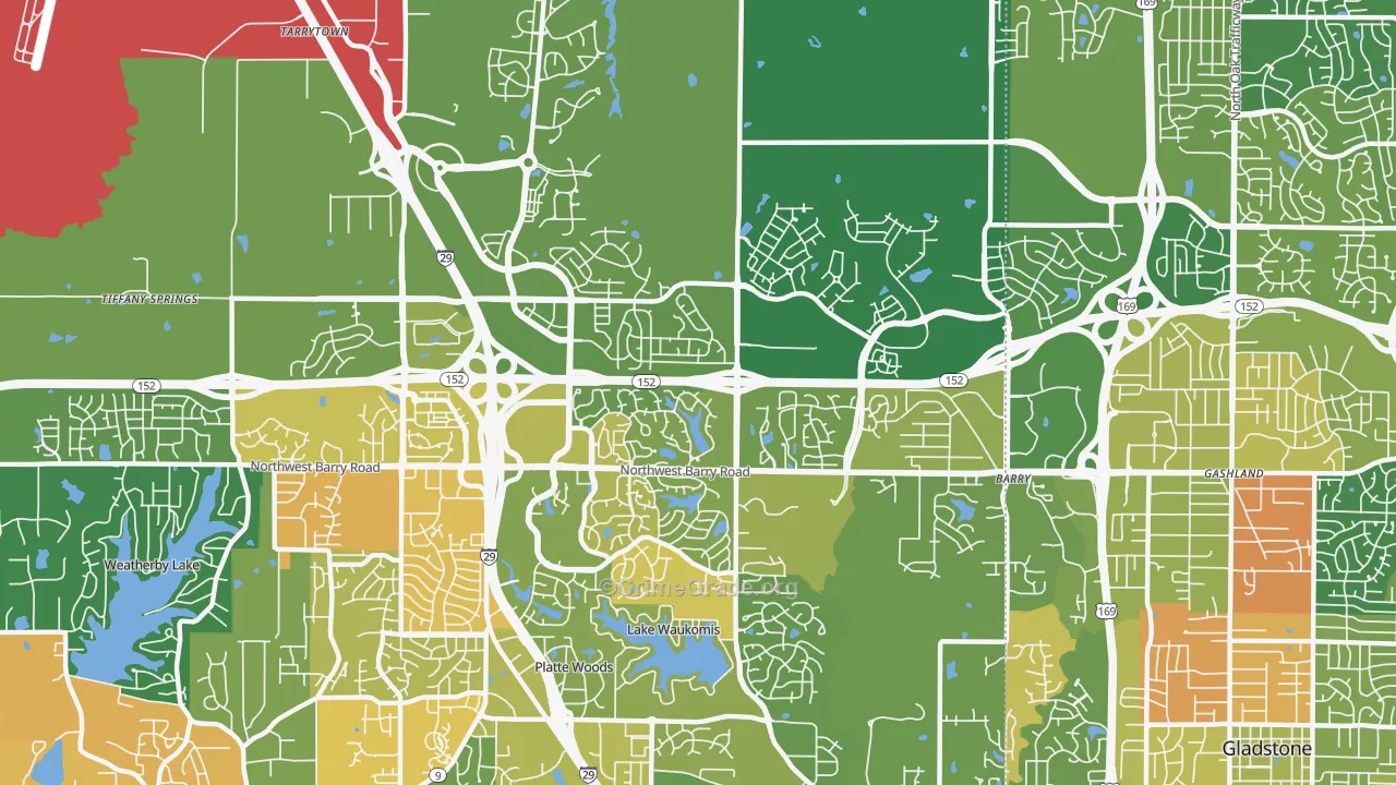 Coves North, Kansas City, MO Map of Murder Rates