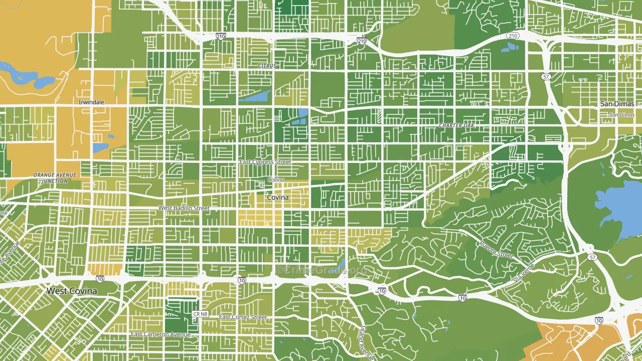 Covina, CA Map of Murder Rates