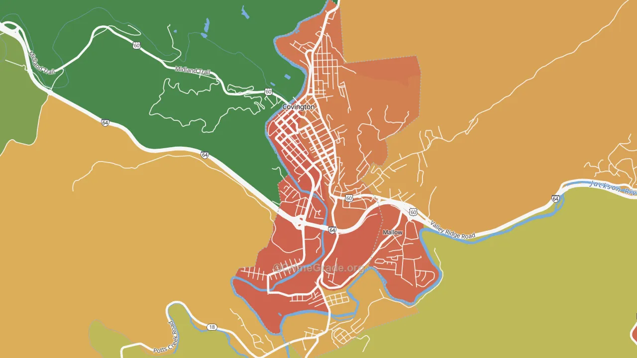 Covington City, VA Map of Murder Rates