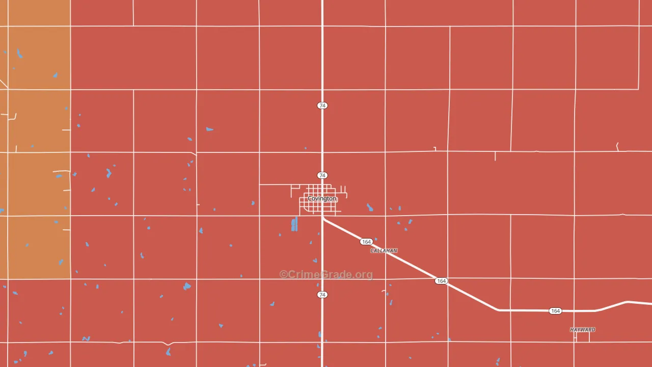 Covington, OK Map of Murder Rates