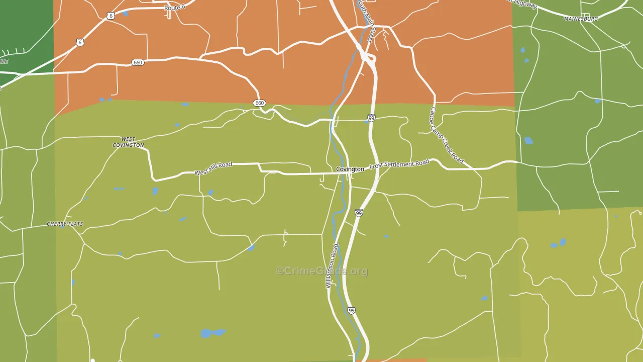 Covington, PA Map of Murder Rates