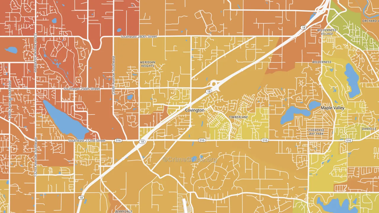 Covington, WA Map of Murder Rates