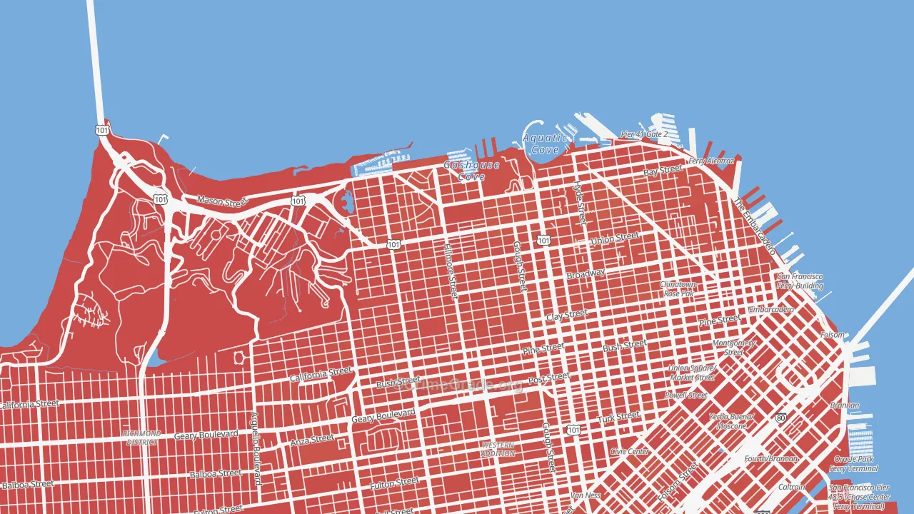 Cow Hollow, San Francisco, CA Map of Murder Rates