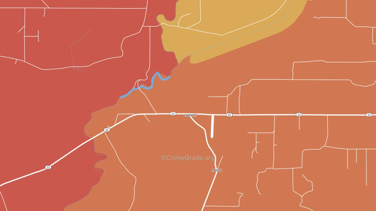 Cowart, MS Map of Murder Rates