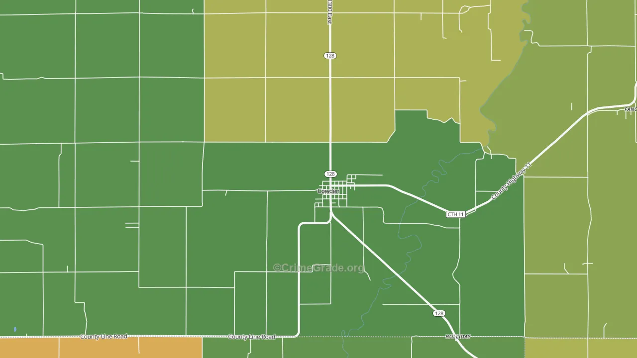 Cowden, IL Map of Murder Rates