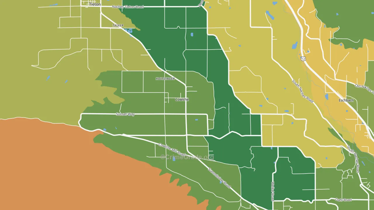 Cowiche, WA Map of Murder Rates